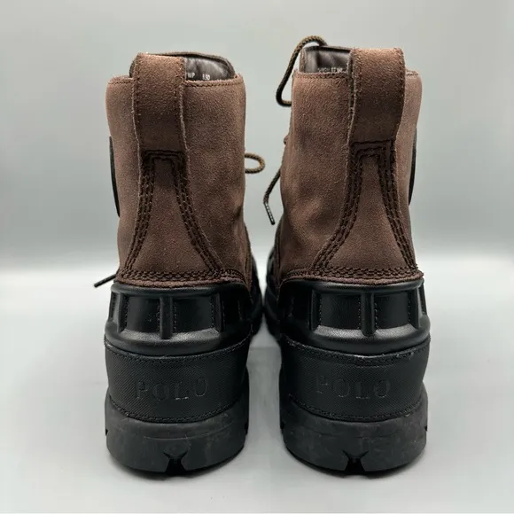 Polo Ralph Lauren Brown and Black Leather Boots size 9.5