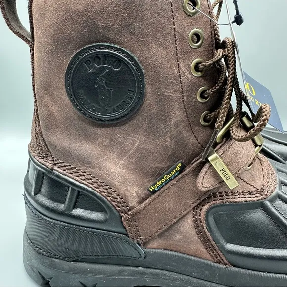 Polo Ralph Lauren Brown and Black Leather Boots size 9.5