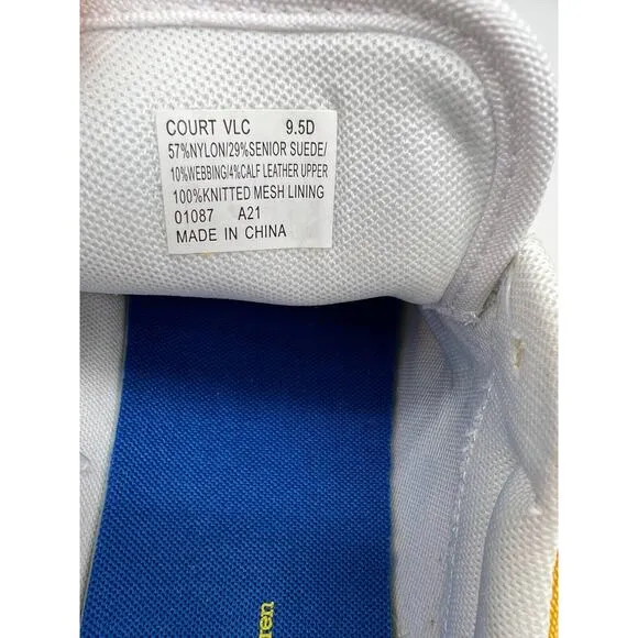 Polo Ralph Lauren Court VLC Men's Casual Sneakers Yellow Blue Size 9.5D NEW