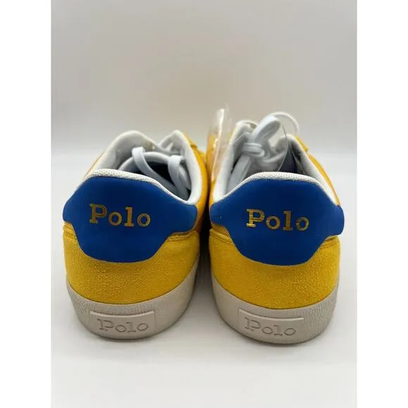 Polo Ralph Lauren Court VLC Men's Casual Sneakers Yellow Blue Size 9.5D NEW