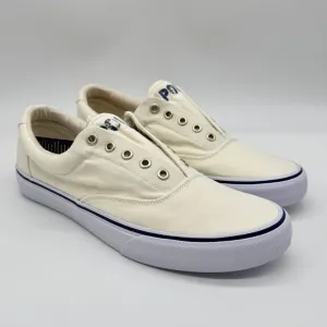 Polo Ralph Lauren Mens Keaton Chic Cream Slip on Laceless Sneakers