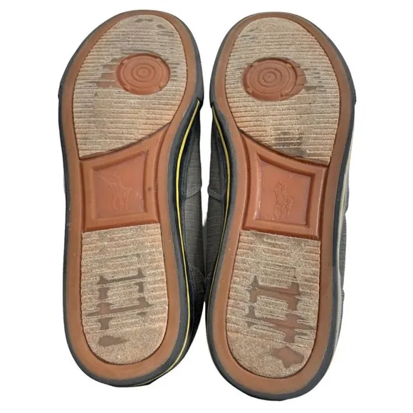 Polo Ralph Lauren Men's Vito Brown/Yellow Casual Slip On Sneakers Size 11.5D