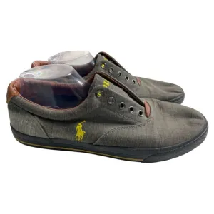 Polo Ralph Lauren Men's Vito Brown/Yellow Casual Slip On Sneakers Size 11.5D