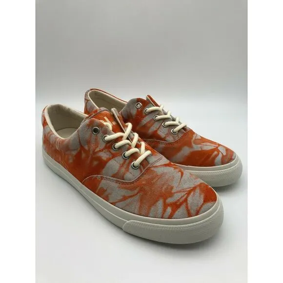 Polo Ralph Lauren Orange Tie Dye Sneakers Harpoon Casual Shoes Men’s Size 9.5D🛒