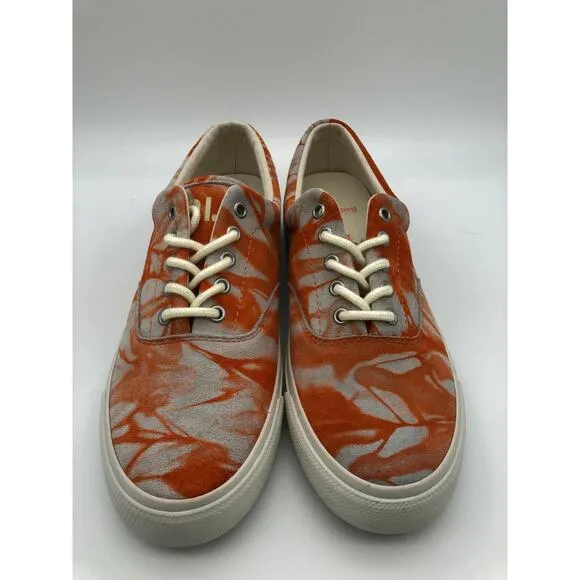 Polo Ralph Lauren Orange Tie Dye Sneakers Harpoon Casual Shoes Men’s Size 9.5D🛒