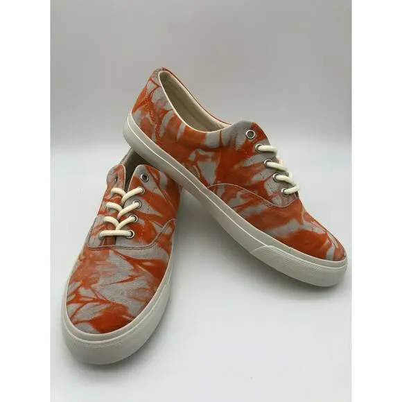 Polo Ralph Lauren Orange Tie Dye Sneakers Harpoon Casual Shoes Men’s Size 9.5D🛒