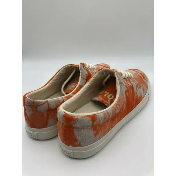 Polo Ralph Lauren Orange Tie Dye Sneakers Harpoon Casual Shoes Men’s Size 9.5D🛒