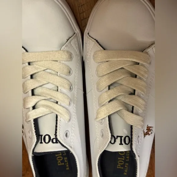 Polo Ralph Lauren Scholar Sneakers Size 5 Youth White Pony Shoes‎ Leather
