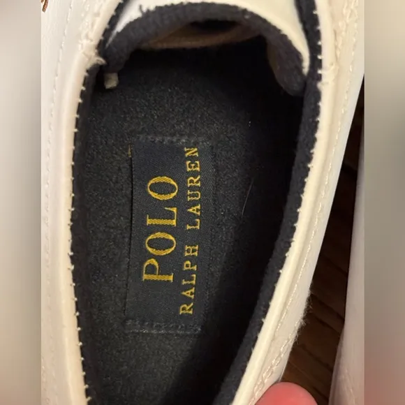 Polo Ralph Lauren Scholar Sneakers Size 5 Youth White Pony Shoes‎ Leather