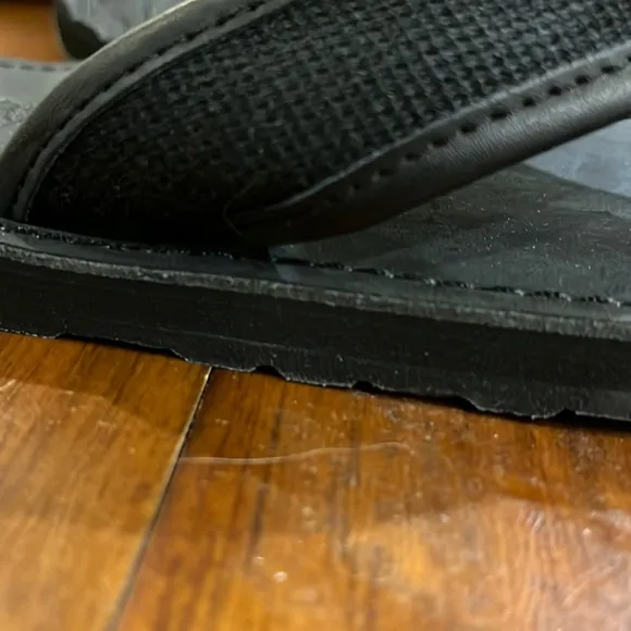 Polo Ralph Lauren Sullivan flip flops thongs sandals shoes leather black Mens 12