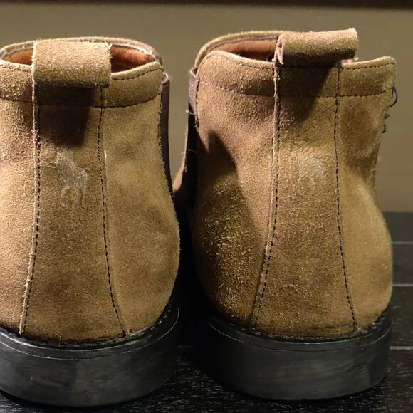 Polo Ralph Lauren Waterbury Oiled Suede Slip On Boots SIZE 10