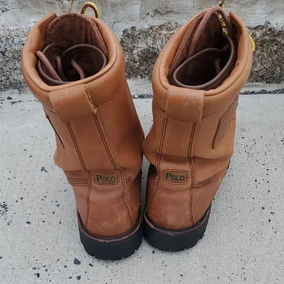 Polo Ralph Lauren Wexham Men's Tan Leather Hiking Boots Size 11 D