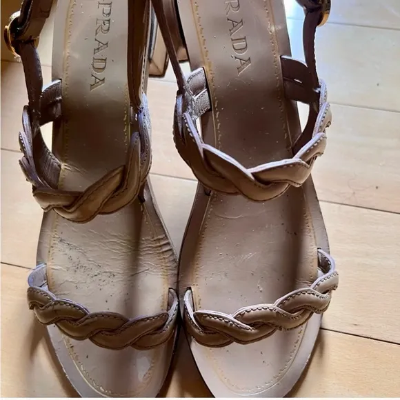 Prada Braided Sandals size 39, fit like a true USA 8 in tennies~ gently-used!