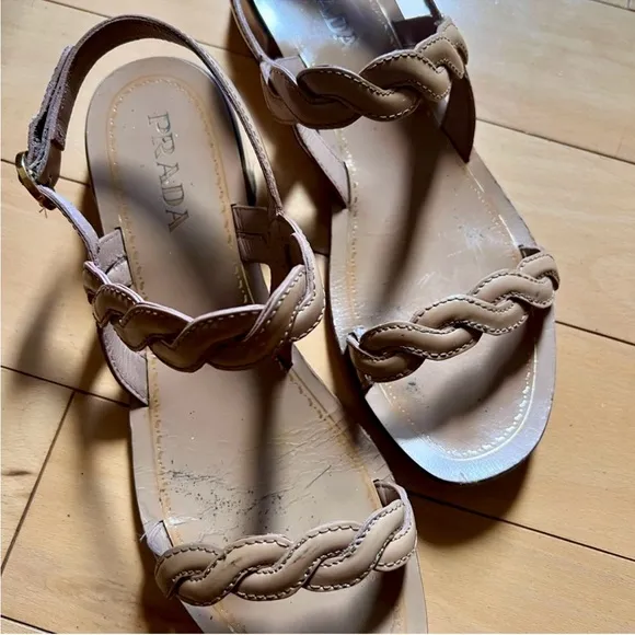 Prada Braided Sandals size 39, fit like a true USA 8 in tennies~ gently-used!
