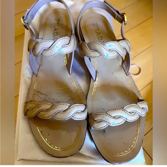 Prada Braided Sandals size 39, fit like a true USA 8 in tennies~ gently-used!