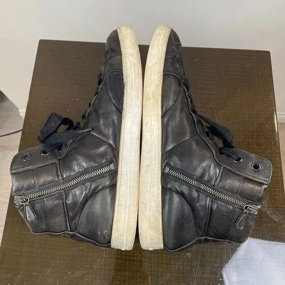 Prada Leather High Top Sneakers Trainers Shoes Men's 10
