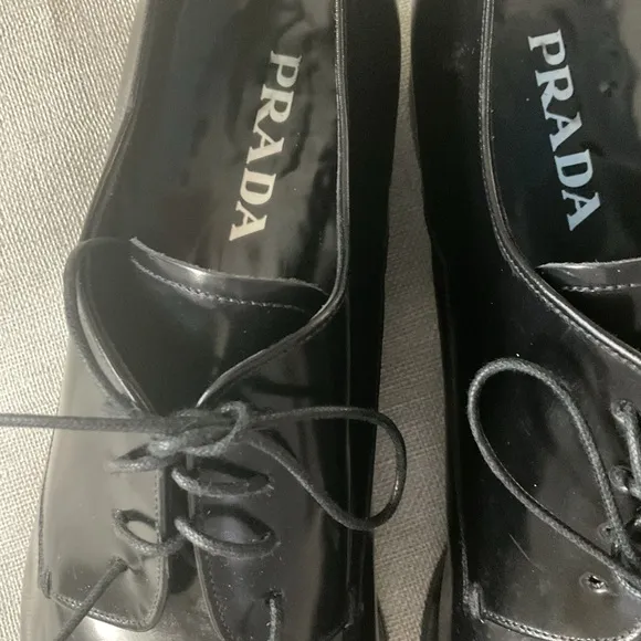Prada Men's Black Leather Dress Shoes