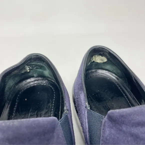 Prada Purple Suede Bow Top Slip On Sneakers Size 37