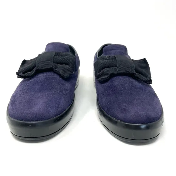 Prada Purple Suede Bow Top Slip On Sneakers Size 37
