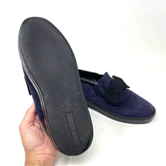 Prada Purple Suede Bow Top Slip On Sneakers Size 37