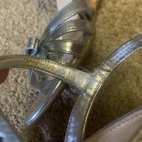 Prada Silver Wedge Sandals for Women 39.5 (9 1/2)