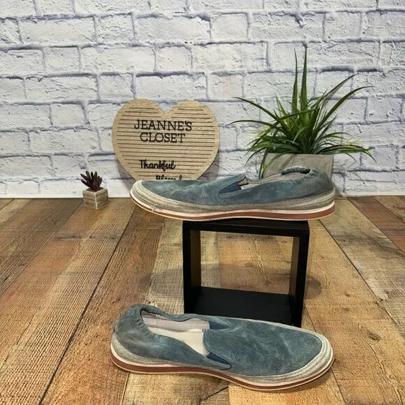 Prada Sport Blue Suede Slip On Sneakers