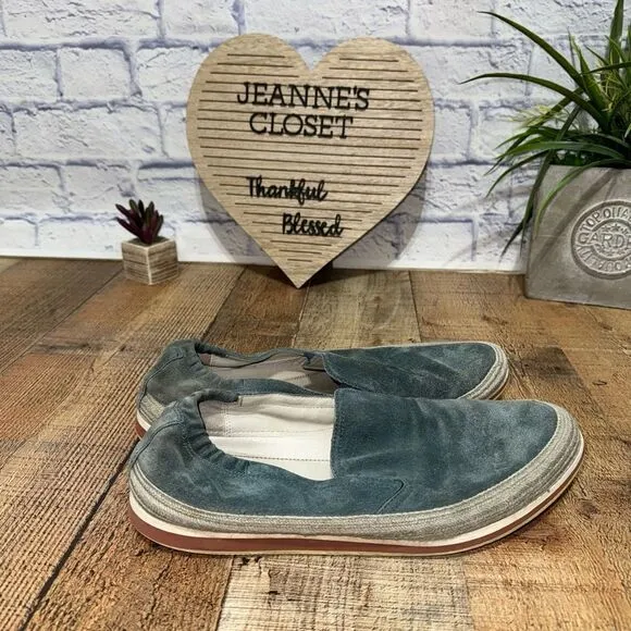 Prada Sport Blue Suede Slip On Sneakers