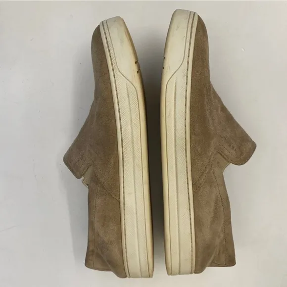 Prada || Suede Slip On Sneakers Tan Beige 38.5