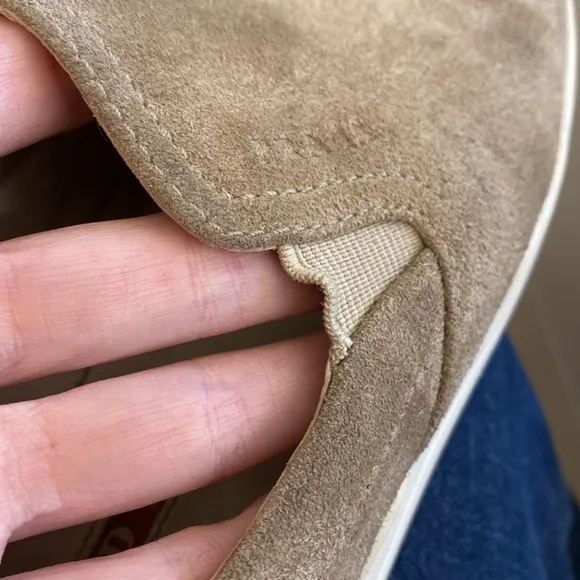 Prada || Suede Slip On Sneakers Tan Beige 38.5