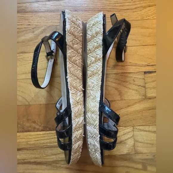 Prada Women’s Patent Leather Espadrille Platform Sandals Size 8