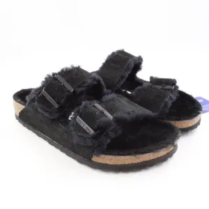 Pre-Owned Birkenstock Arizona Shearling Lined Sandals in Black EU 42
