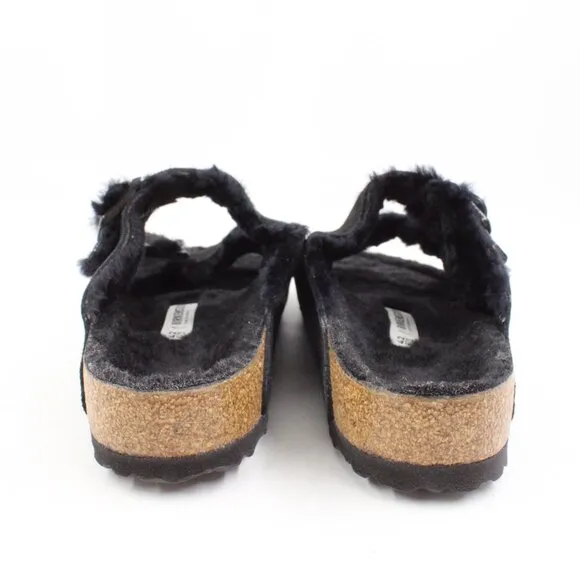 Pre-Owned Birkenstock Arizona Shearling Lined Sandals in Black EU 42