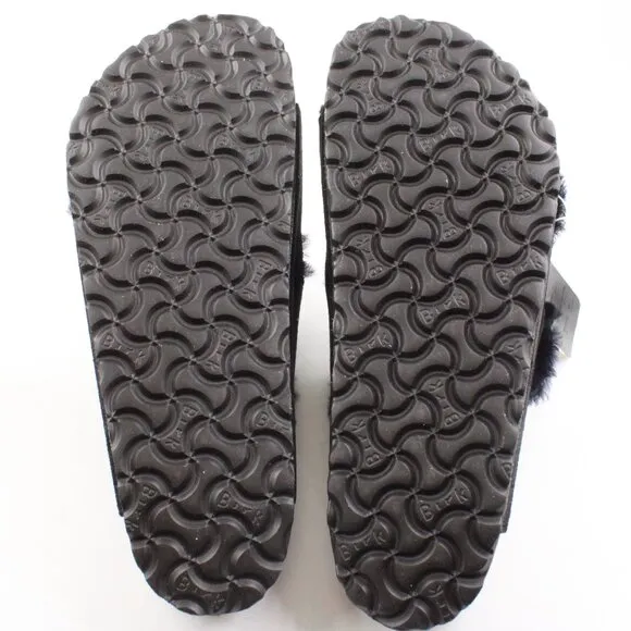 Pre-Owned Birkenstock Arizona Shearling Lined Sandals in Black EU 42