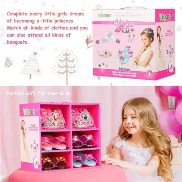 Princess Jewelry Boutique Dress Up &amp; Elegant Shoe(4 Pairs of Girls Heels Shoes)