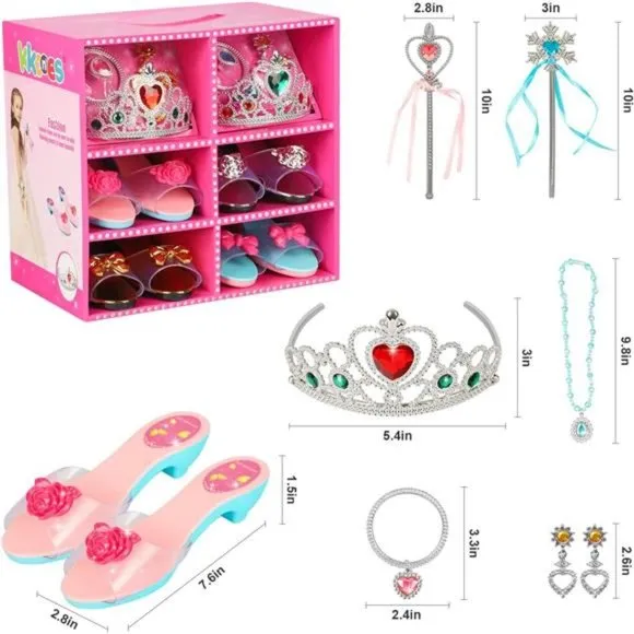 Princess Jewelry Boutique Dress Up &amp; Elegant Shoe(4 Pairs of Girls Heels Shoes)