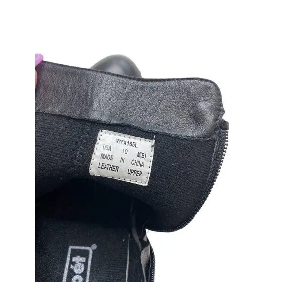 Propet Tobey Ankle Bootie Shoes Women's 10 Black Leather Block-Heel Zipper NEW