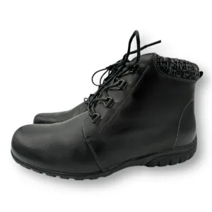 Propet Womens Delaney Zip Lace Up Leather Ankle Boots Black Size 11