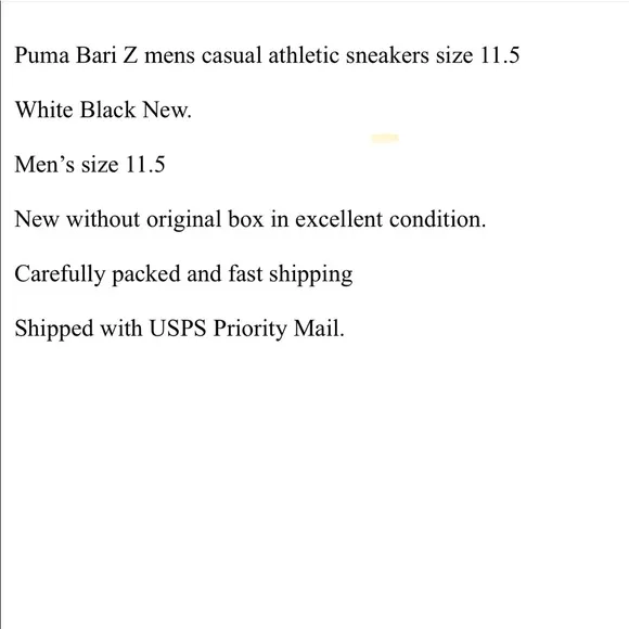 Puma Bari Z men’s casual sneakers white/black