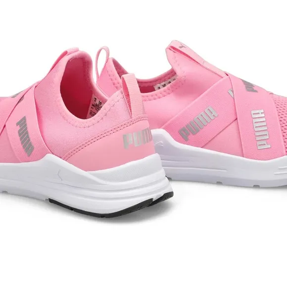 Puma Big Kids Girls Pink Slip On Wired Run Sneakers Size 4.5 NWT