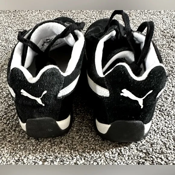 Puma Kids Speedcat Black and White Sneakers - Size 5 - Pre-Loved
