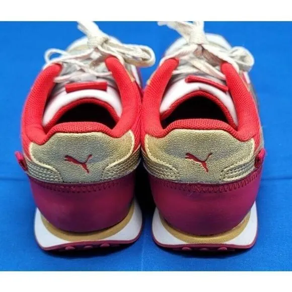 PUMA Kids Future Rider Glitz Sneakers White Red Gold Size‎ Kids 3C Shoes