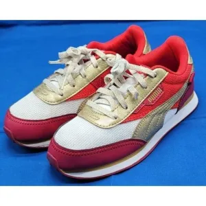 PUMA Kids Future Rider Glitz Sneakers White Red Gold Size‎ Kids 3C Shoes