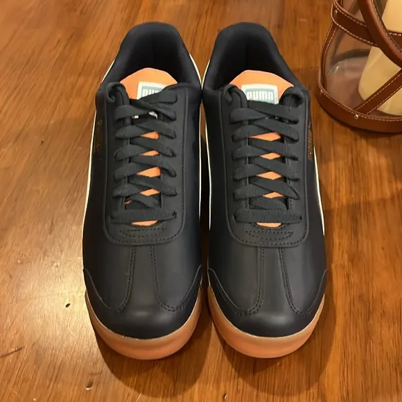 Puma Roma Basic Shoes Sneakers new 369571 37 Parisian Night Blue Mens Size 12