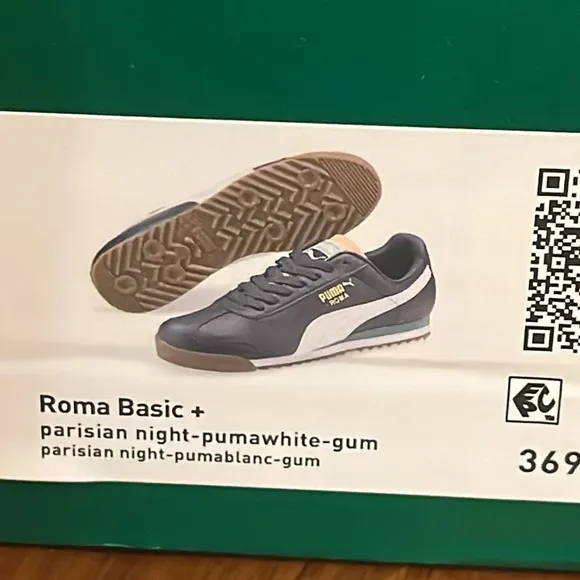 Puma Roma Basic Shoes Sneakers new 369571 37 Parisian Night Blue Mens Size 12