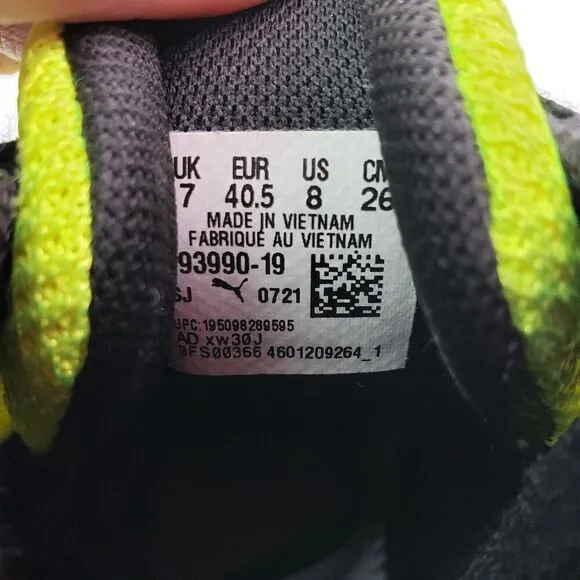 Puma RS Dreamer Time Square J Cole Mens Size 8 Safety Yellow Lime Black Shoes