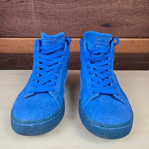 PUMA Suede ME Iced Mid Electric Blue Casual Sneakers Men's 8.5 High-Top Shoes