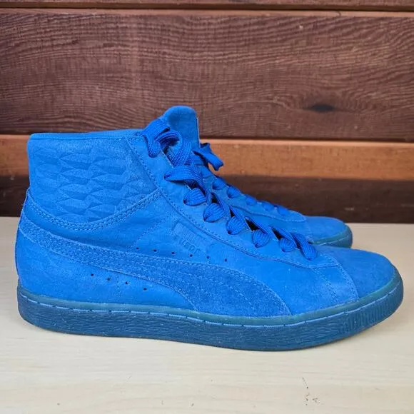 PUMA Suede ME Iced Mid Electric Blue Casual Sneakers Men's 8.5 High-Top Shoes