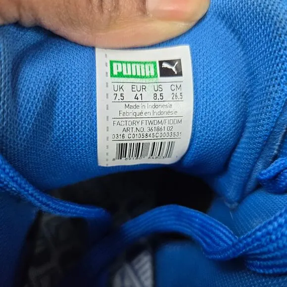 PUMA Suede ME Iced Mid Electric Blue Casual Sneakers Men's 8.5 High-Top Shoes