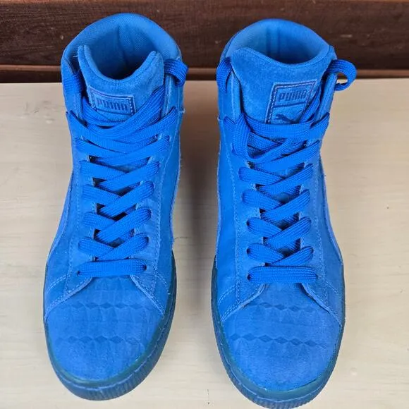 PUMA Suede ME Iced Mid Electric Blue Casual Sneakers Men's 8.5 High-Top Shoes