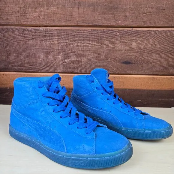 PUMA Suede ME Iced Mid Electric Blue Casual Sneakers Men's 8.5 High-Top Shoes